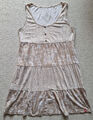 edc Esprit Sommer Mini Kleid ärmellos Gr. L beige weiß Muster wie NEU Strand