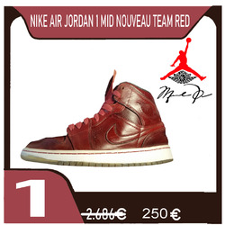 Nike Air Jordan 1 Mid Nouveau Team Rot Sneaker Herrenschuhe Herren Gr 44 ✅