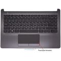 Ersatz für HP 14-DK0001NG schwarze Handauflage obere Abdeckung UK Tastatur + Trackpad