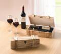 Holz Weinkiste Rustikal, Geschenk Box für 1 Flasche Wein, Deko Truhe Kiste