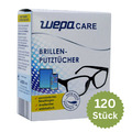 120 WEPA Brillen Reinigungstücher Brillentücher Putztücher feucht einzeln verp.