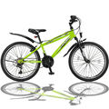  24 Zoll Mountainbike Fahrrad mit Gabelfederung Beleuchtung 21-GANG SHIMANO Grün