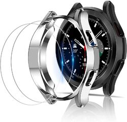 Hülle für Samsung Galaxy Watch 4 Classic 42mm / 46mm Schutzglas Full Panzerfolie✅1X HÜLLE + 2X SCHUTZGLAS✅TOP-QUALITÄT✅BLITZVERSAND✅