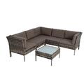 Sitzgruppe Rattan Gartenmöbel Polyrattan Set Garten-Lounge Gartenset Essgruppe