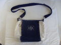 Damenhandtasche - Liz Claiborn, marineblau/cremefarben, Leinwand, gebraucht, Kurier, gebraucht - 3330