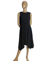 DKNY fit & flare Kleid Donna Karan NY schwarz Viskose Mix Stretch Zipfel 38 40