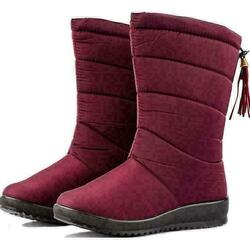 Damen Winter Wasserdicht Schneeschuhe Warm Stiefel Stiefeletten Flache Boots/NEU