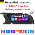 Carplay 8.8"Android 12 Autoradio GPS Navi WIFI BT Für Audi A4/A5/B8/S4/S5 6+128G