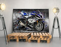 Leinwandbild BMW HP4 Motorrad Bilder abstrakt Kunstdruck Wanddeko Versand Gratis