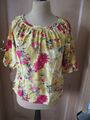 Bluse Blusenshirt bunt Blumen 3/4 Arm runder Ausschnitt Gr.42 / s.Oliver