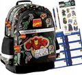 MARVEL AVENGERS Schulrucksack Rucksack Schulranzen Schultasche IRON MAN SCHWARZ