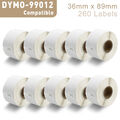 Etiketten Dymo 99012 36 x 89 mm Labelwriter 320 330 400 450 Duo Twin 400 Turbo