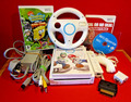 Nintendo Wii weiße Konsole komplett mit Mario Kart & Wii Sportspiele Rad