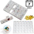 Pillendose 28 Steckplätze 7 Tage wöchentlich Tablette Pille Medizin Box Halter Aufbewahrung Organizer