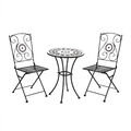 SVITA PARIS Bistro Set 3tlg für 2 Personen mit Mosaik-Keramik Schwarz/Blau