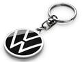 + NEW VOLKSWAGEN VW Schlüsselanhänger silber/schwarz rund 30 mm 000087010BR NEU