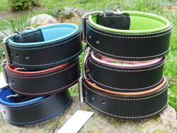 breites Lederhalsband vernäht 45 cm 55 cm 65cm 75cm Halsband Hundehalsband Leder