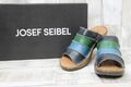 Josef Seibel Damen Pantolette Catalonia 64 dunkelblau-grün gestreift, dickere So
