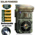 Campark Solar 1080P Wildkamera 24MP Jagdkamera Nachtsicht Überwachungskamera