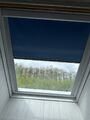Verdunkelungsrollo für Velux Dachfenster, Silberne Seitenschienen ,blauer Stoff