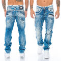 Cipo & Baxx Jeans Herren Regular Fit Dicke Nähte Hose 1150 Blau Freizeithose 