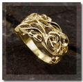 Filigraner Goldring 1,2cm breit 585 Gold plated Handgefertigter Ring in Gr. 58