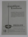 ZÜNDAPP PREISLISTE  Prospekt  1958 Combinette S
