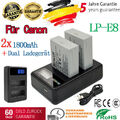 2x 1800mAh Akku + USB Dual Ladegerät Für Canon LP-E8 EOS 550D 600D 650D 700D X6