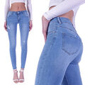 Damen Jeans Hose Slim Fit Röhrenjeans Skinny Low Rise Stretch Hüftjeans M25