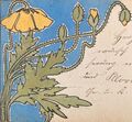 Paul Neu Blume Jugendstil - Signiertes Original Aquarell von 1897 - meisterhaft