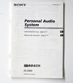 Original SONY ZS-2000 Personal Audio System Owner's Manual / Bedienungsanleitung