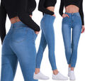 PUSH UP  STRETCH Jeans Hose Damen HIGH Waist Mid Röhrenjeans Skinny  A97