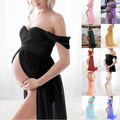 Sexy Damen Fotoshooting Umstandsmode Schwangere Schwangerschaftskleid Maxikleid