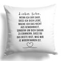 Sohn Geschenk 18. Geburtstag Weihnachten Abitur Matura Jungs Kissen Männer 