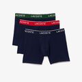 Lacoste 3er Pack Unterhosen Casual Cotton Stretch Long Boxer Grün/Schwarz/Rot