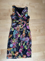 Body Flirt Kleid in Wickeloptik Gr. 32/34 Mehrfarbig-schwarz mit Unterkleid