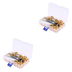 100x 12mm Ösenzange Set in Box für Schuhe, , Plane, Zelte (gold)