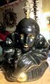Vintage schwarz und gold Keramik Pierrot Clown Lampe, Küche, funktioniert. seltene Farbe