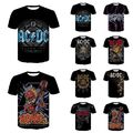 ACDC Rock&Roll 3D-Druck T-Shirt Unisex Herren Kurzarm T-Shirt Sommer Top