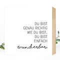 Wunderpixel® Holzbild "Du bist wunderbar" Holzschild Geschenk für Freundin Liebe