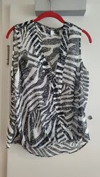 H&m Bluse Zebra M L 40 42 Wie Neu