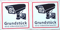 Videoüberwachung Schild Alu 2 Stück Grundstück Überwachung, incl. 8 Schrauben