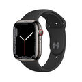 Apple Watch Series 7 Edelstahl 41mm - GPS + Cellular - Graphit - Sehr gut