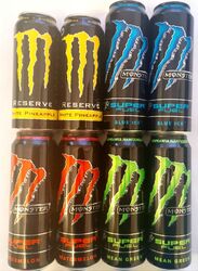 8 X Monster Energy Super Fuel und  Reserve UK 6x 568ml und 2x 500ml BCAA Fitness