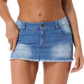 Damen Jeansrock Lässige Jeans Mini Rock mit Knöpfen Kurz Denim Bleistiftrock
