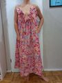 Damen Kleid Sommerkleid rosa bunt Blumen Gr. XXL 50 52 Urlaub Muster Floral 