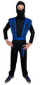 blaues Ninja Kostüm für Jungen - Größe 110-152 - blauer Ninja Kämpfer für Kinder
