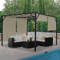 B-Ware Pergola Beja, Garten Pavillon Terrassenüberdachung, taupe, 3x3m