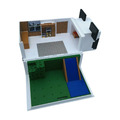 MINECRAFT Mob Head Minis Panda Spielhaus Spielset - 2-etagiges Haus 2 Figuren