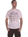 The Clash T Shirt Skull and Crossbones Band Logo Nue offiziell Herren Weiß Size